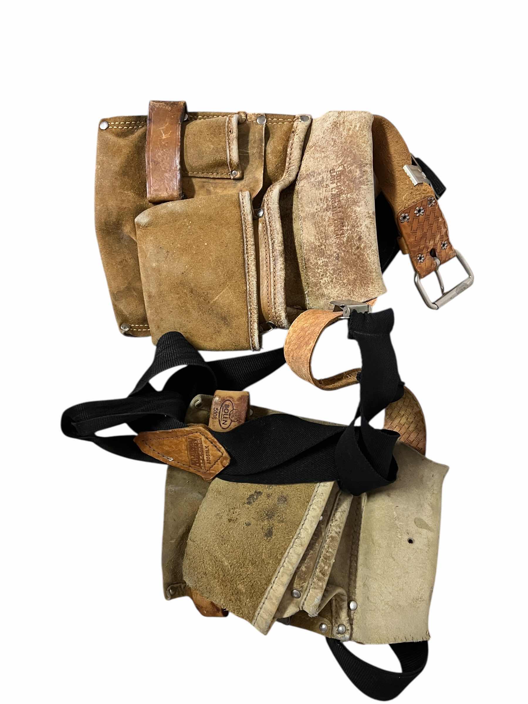 Photo 1 of LEATHER TOOL BELTS AND TOOL SET IN PLASTIC CASE