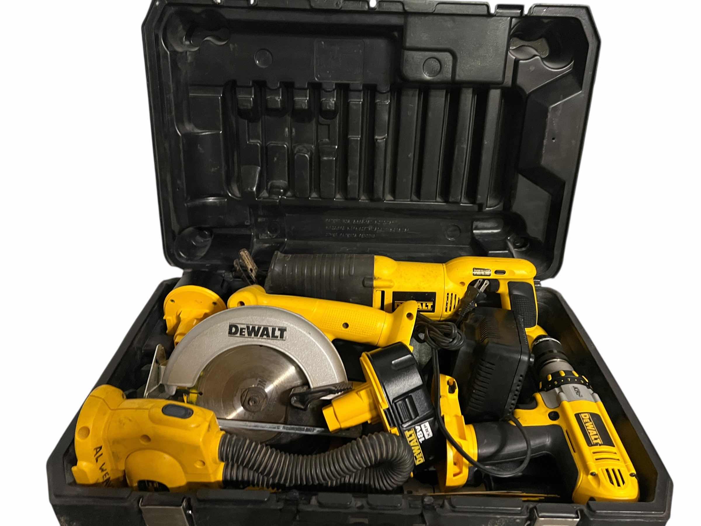 Photo 1 of DEWALT POWER TOOL CASE AND SET OF TOOLS, INCLUDING BATTERY AND CHARGER