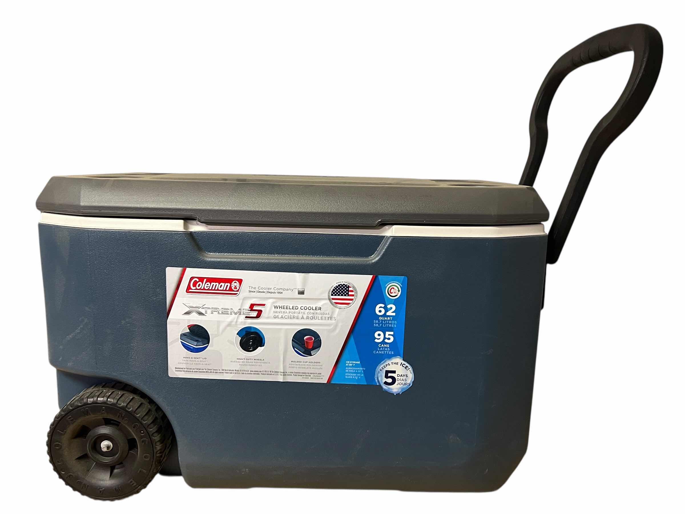 Photo 1 of COLEMAN WHEELED COOLER 62 QUART 27”W X 16”D X 16”W