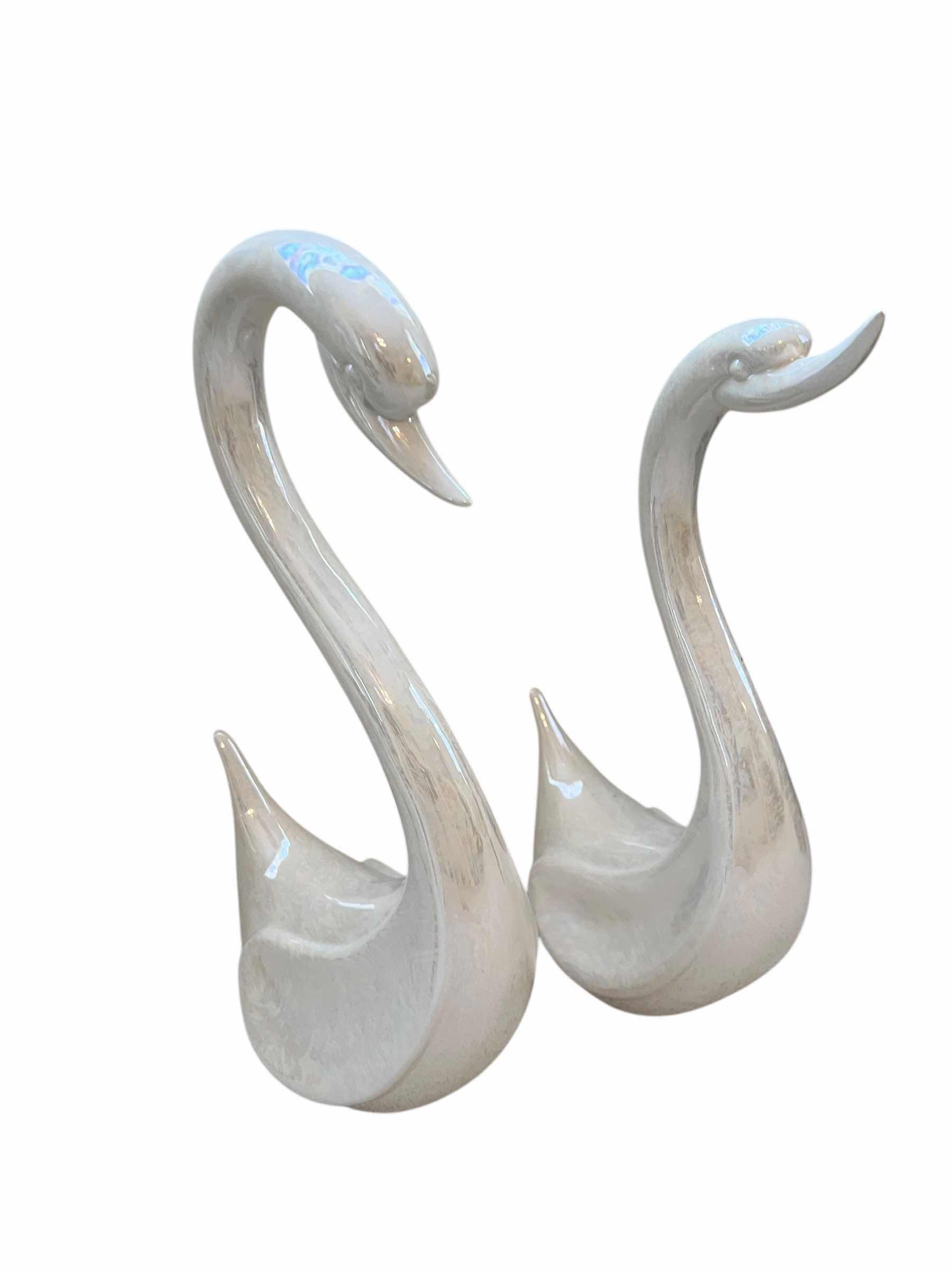 Photo 1 of SET OF 2 PORCELAIN SWANNS 15” TALL