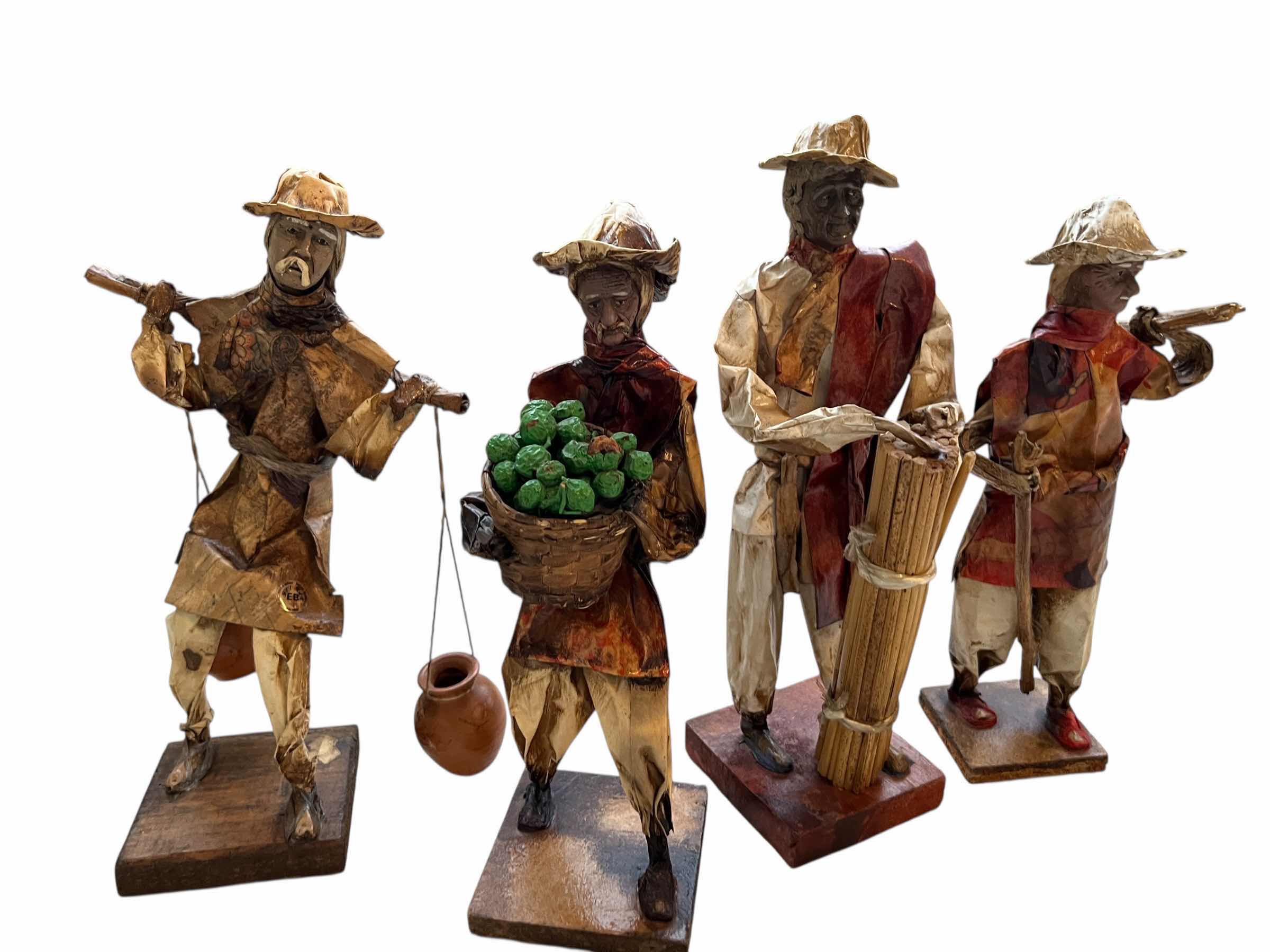 Photo 1 of 4-15” TALL PAPER MACHE FIGURINES