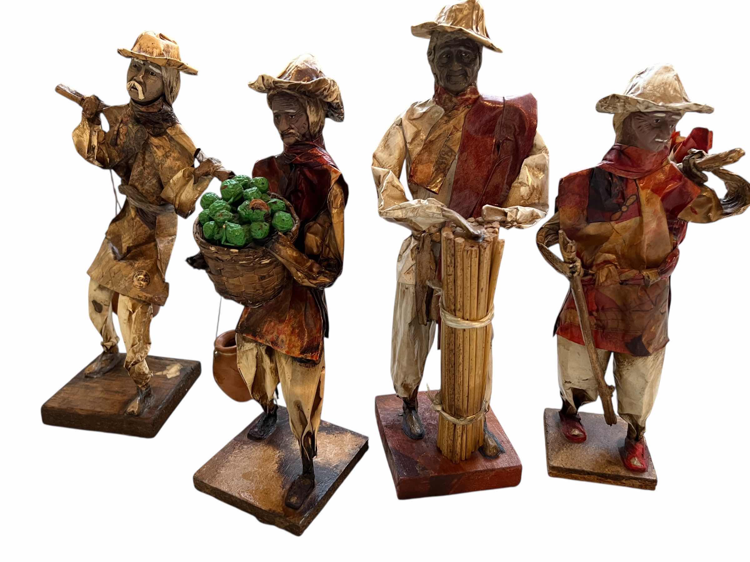 Photo 1 of 4-15” TALL PAPER MACHE FIGURINES