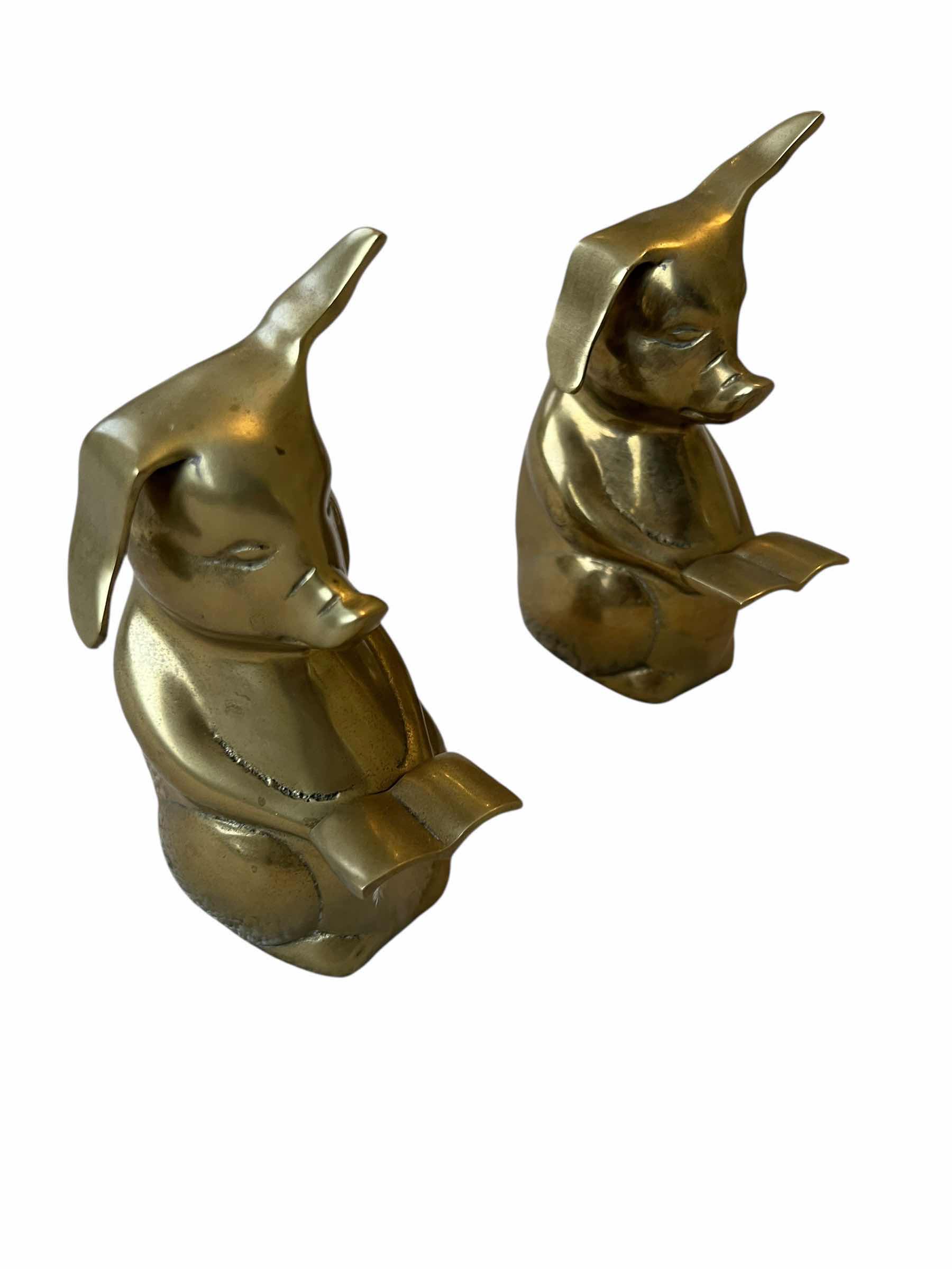 Photo 1 of SET OF 2- 6” TALL BRASS PIG FIGURES