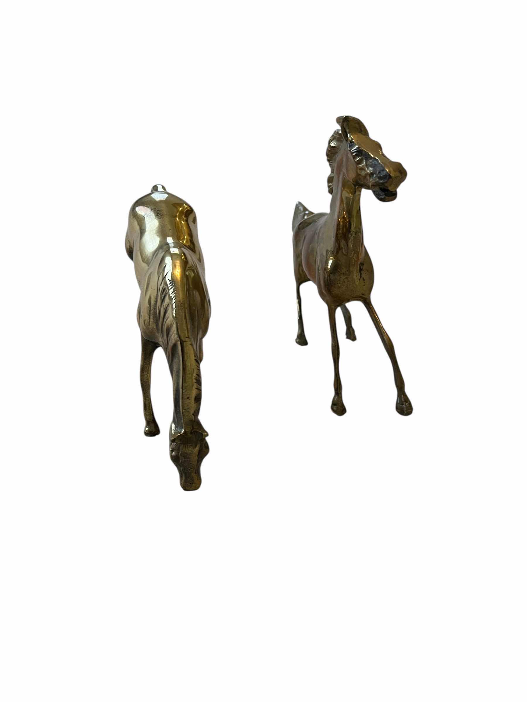 Photo 1 of SET OF 2-6” TALL BRASS HORSE FIGURES