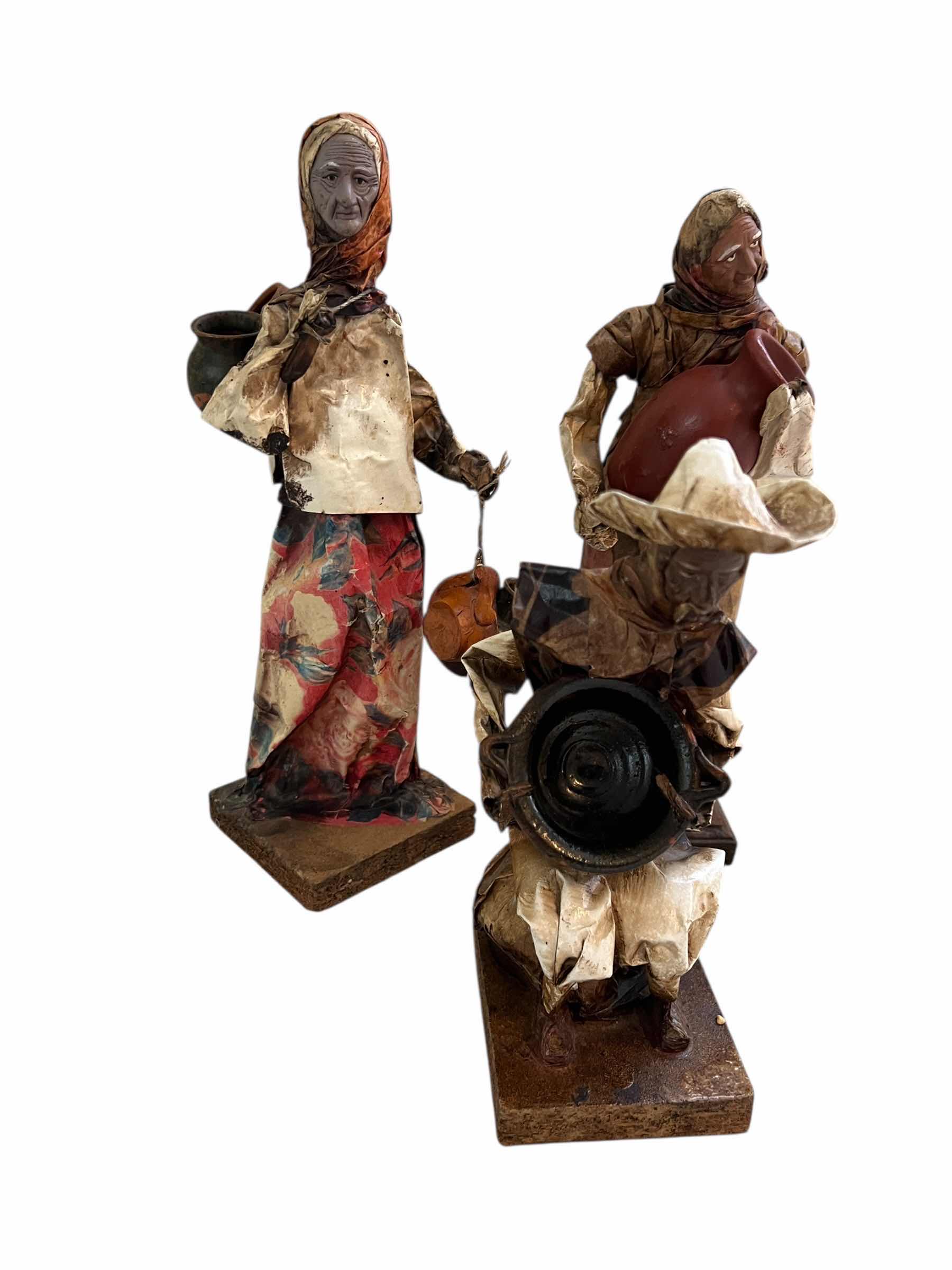 Photo 1 of SET OF 3-13” TO 15” TALL PAPER MACHE FIGURES