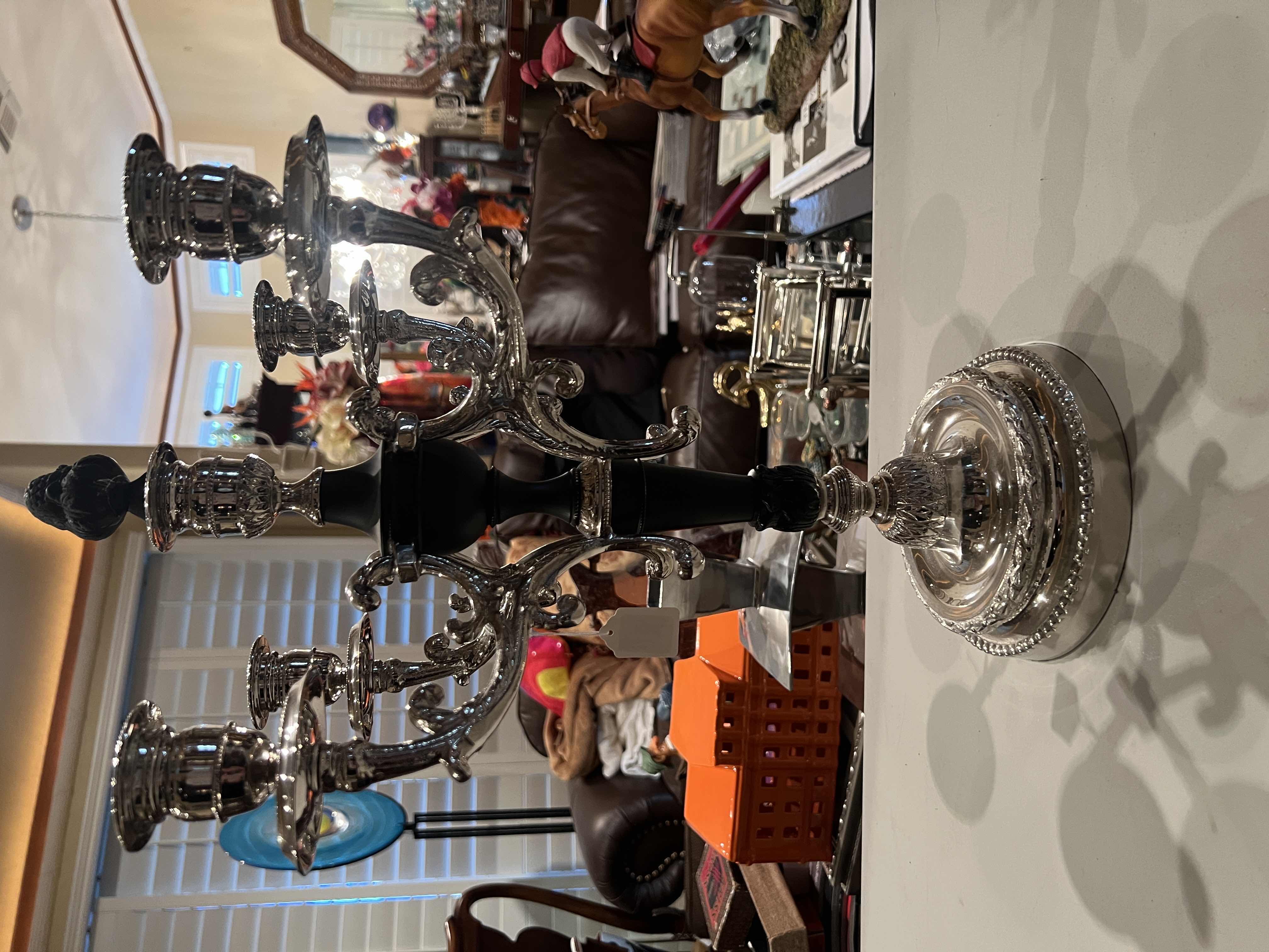 Photo 1 of CANDLE-OPERA SILVER AND BLACK 19” TALL