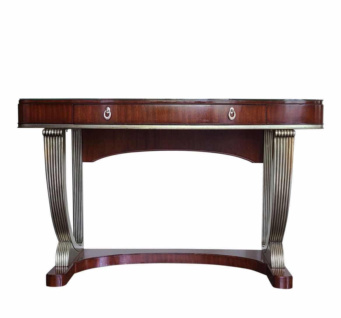Photo 1 of ART DECO MAHOGANY FINISH THOMASVILLE BOGART CONSOLE TABLE 59"X 21" H 36"