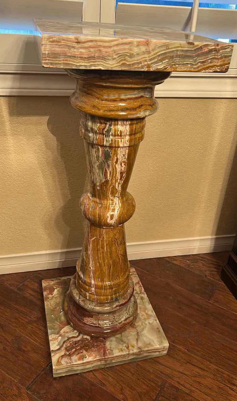 Photo 1 of 3PC SOLID BROWN RED BLACK MARBLE STAND H 38"