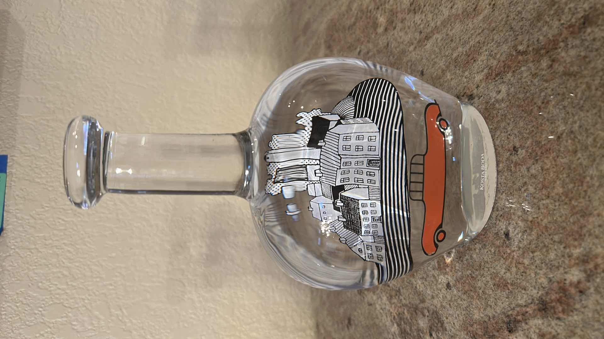 Photo 1 of 2- KOSTA BODA SMALL TOWN FLASK H 8"