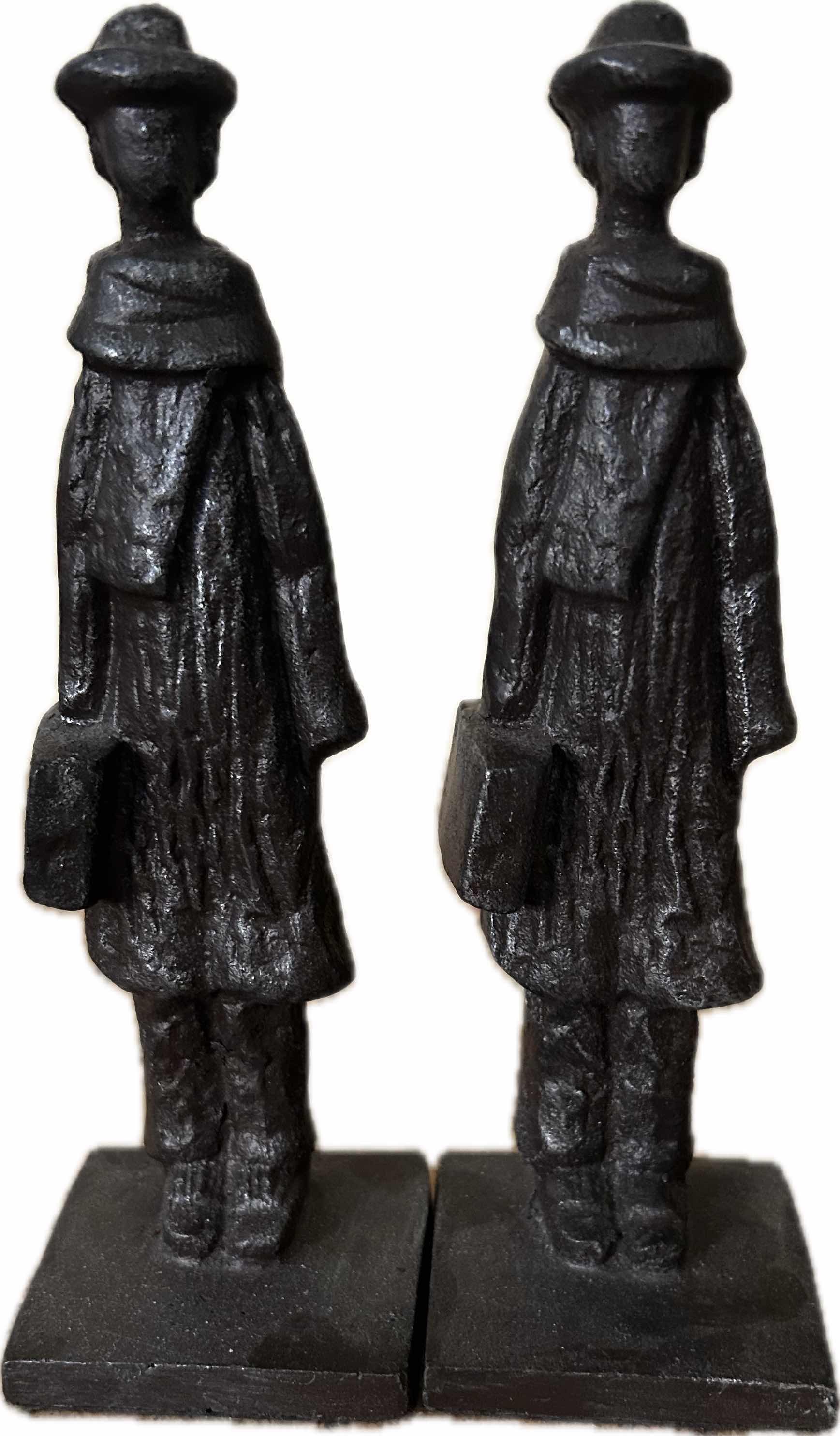 Photo 1 of 2-CAST IRON FIGURAL MAN W BRIEFCASES
