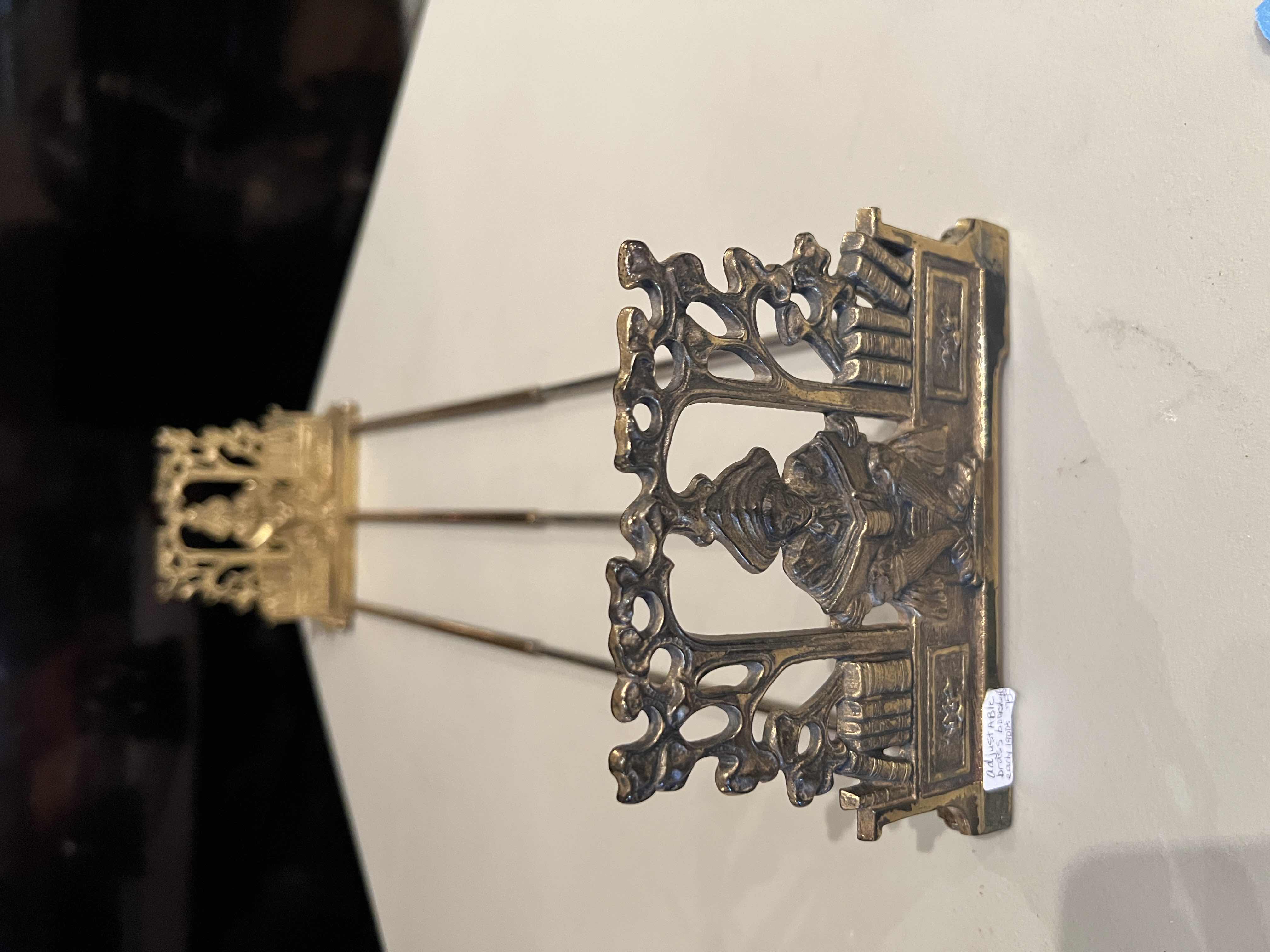 Photo 1 of ADJUSTABLE BRASS BOOKSHELF ADJUSTS UP TO 21.75”