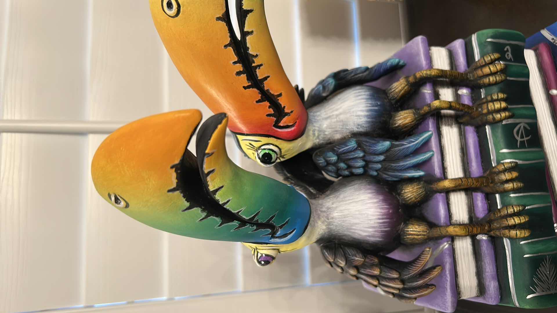 Photo 1 of "TOUCANS BOOK CLUB " SCULPTURE BY ARTIST DUO CARLOS AND ALBERT H 12"