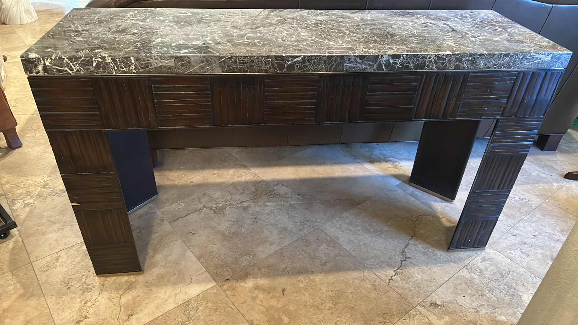 Photo 1 of BRUTALIST DESIGN CONSOLE TABLE 55" X 17" H 31"