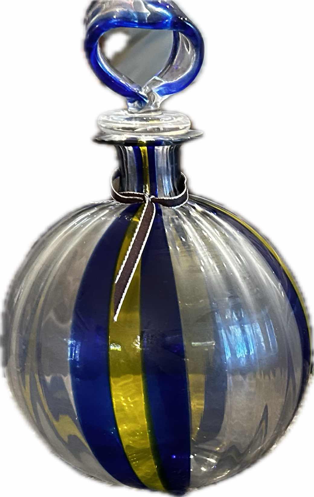Photo 1 of 3- HAND BLOWN ITALIAN COLLECTION W BLUE YELLOW ACCENT
