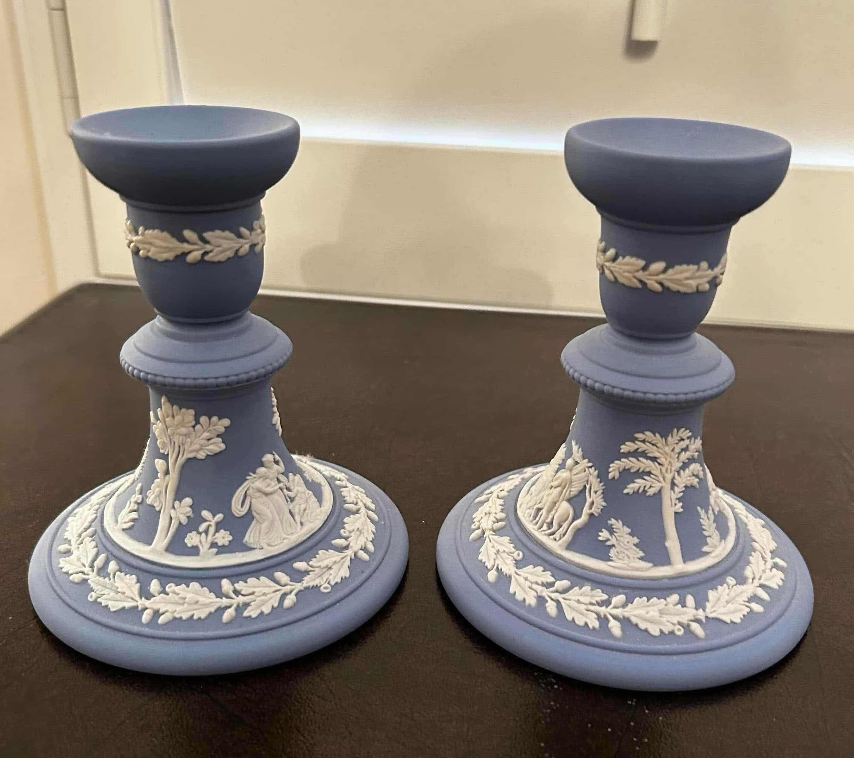 Photo 1 of BLUE WEDGEWOOD ARABESQUE CANDLE HOLDER