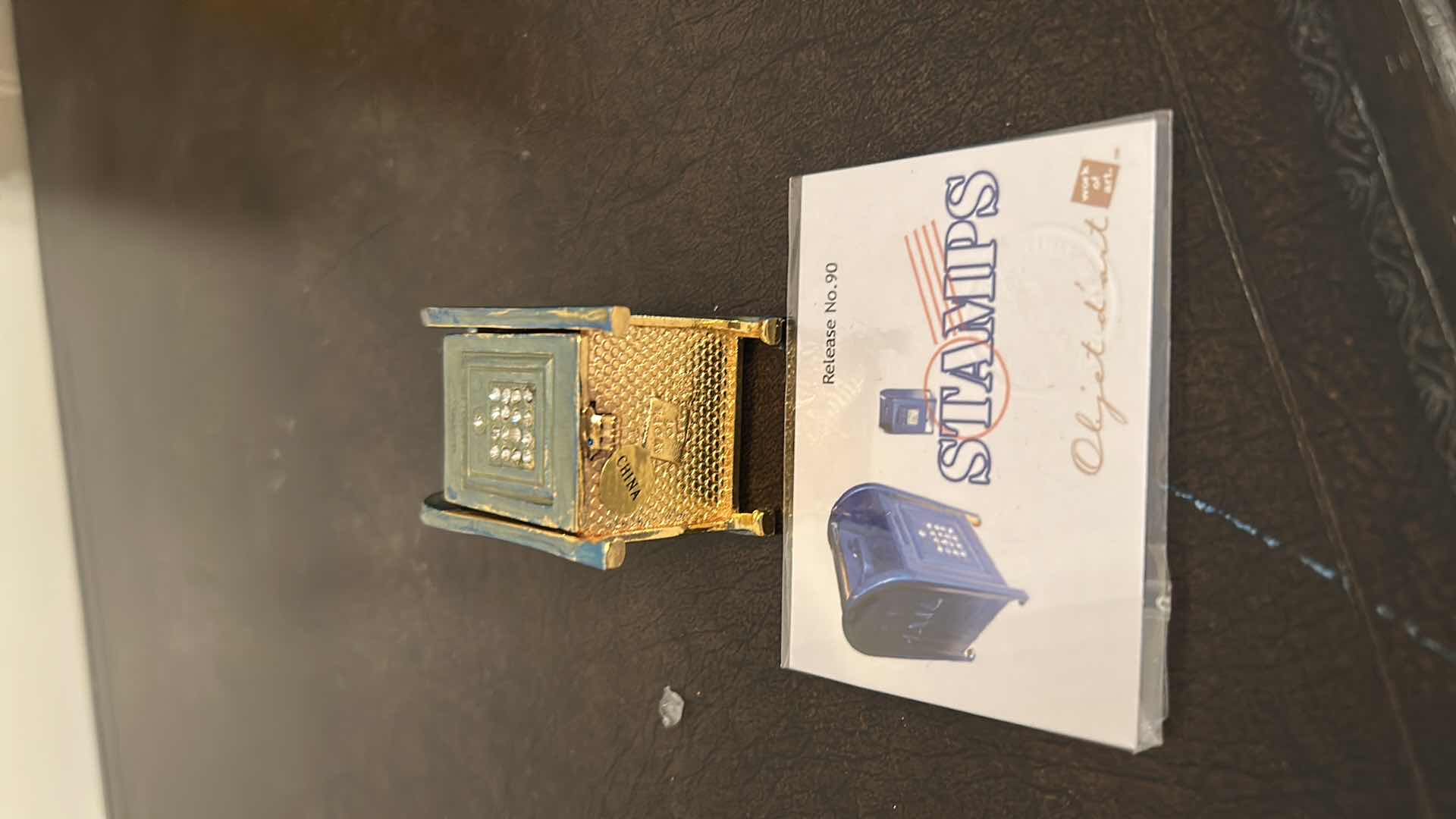 Photo 1 of 2-COLLECTION OF ORNATE CRYSTAL STUDDED TRINKET BOXES APPLE CROWN W MAIL BOX