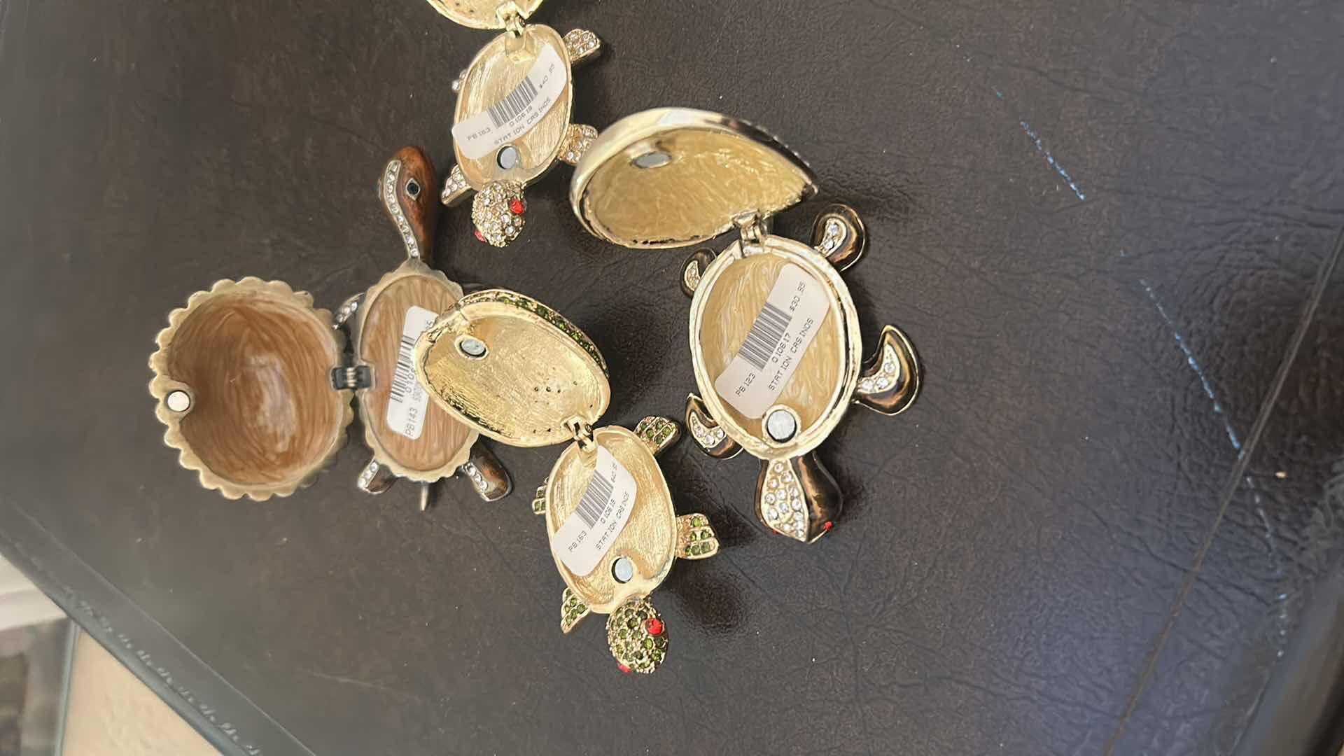 Photo 1 of 4- COLLECTABLE ORNATE CRYSTAL STUDDED TRINKET BOXES TURTLE