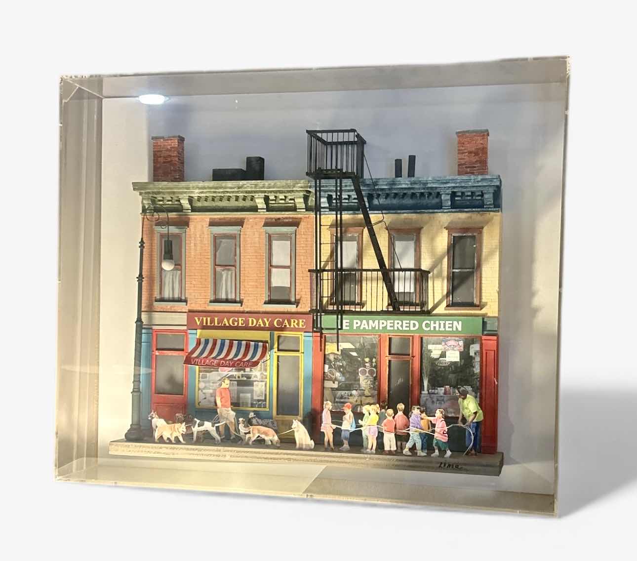 Photo 1 of ACRYLIC SHADOW BOX VILLAGE DAY CARE 3D ARTWORK WALL DECOR 27 1/2” x 5” x 22 1/2”