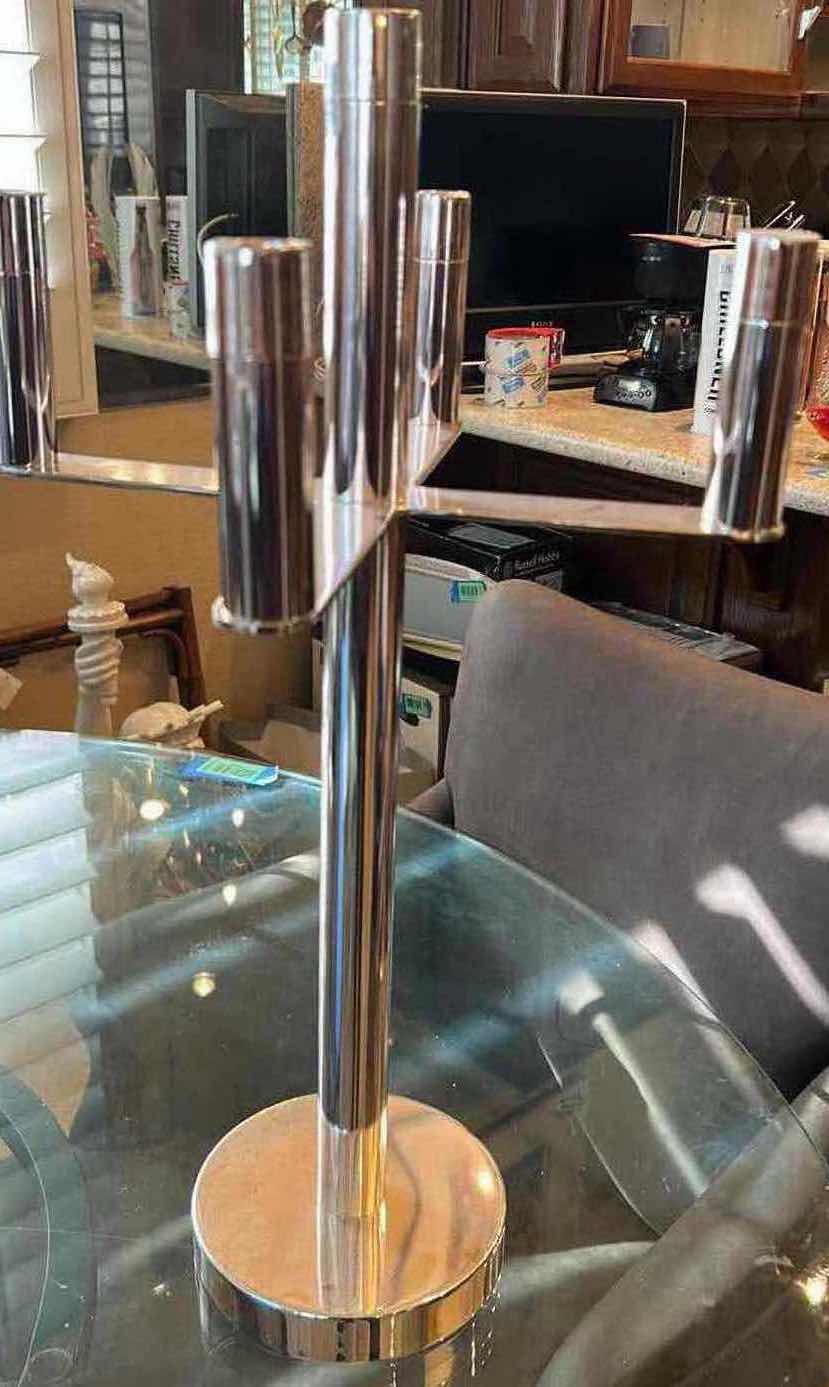 Photo 1 of 2- RICCI' S  5 LIGHT SILVERPLATE CANDELABRA H 24"