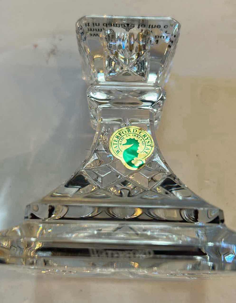 Photo 1 of 2- WATERFORD LISMRE CRYSTAL CANDLESTICKS H 5"