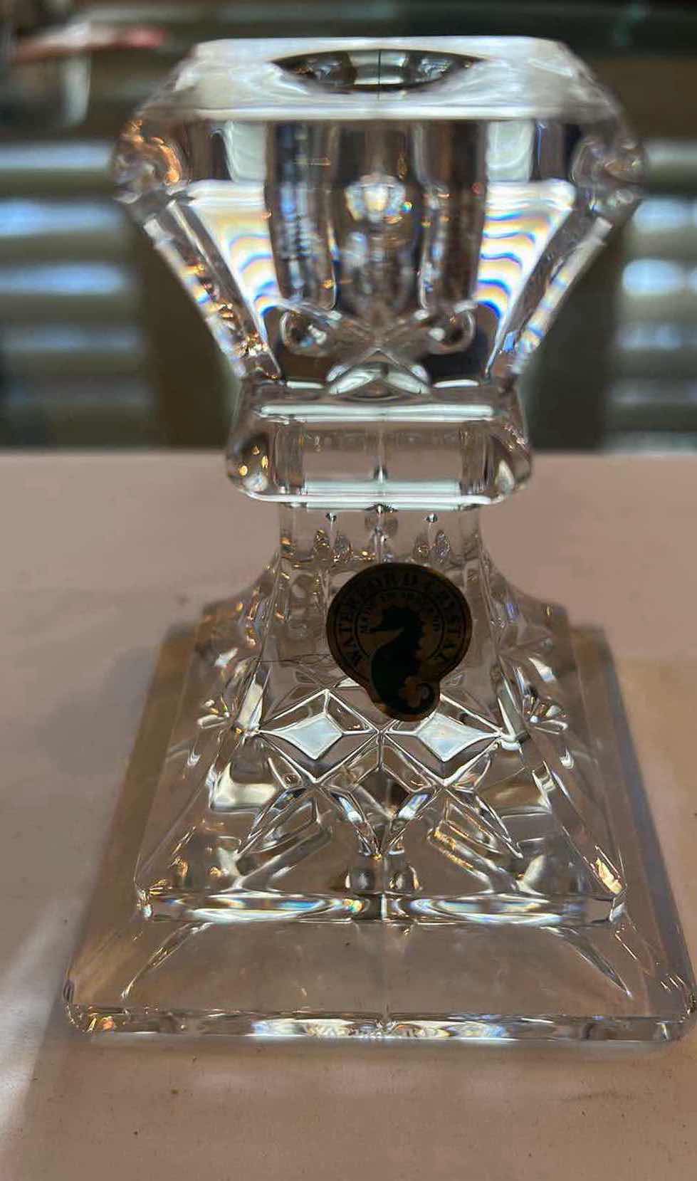 Photo 1 of 2- WATERFORD LISMRE CRYSTAL CANDLESTICKS H 5"