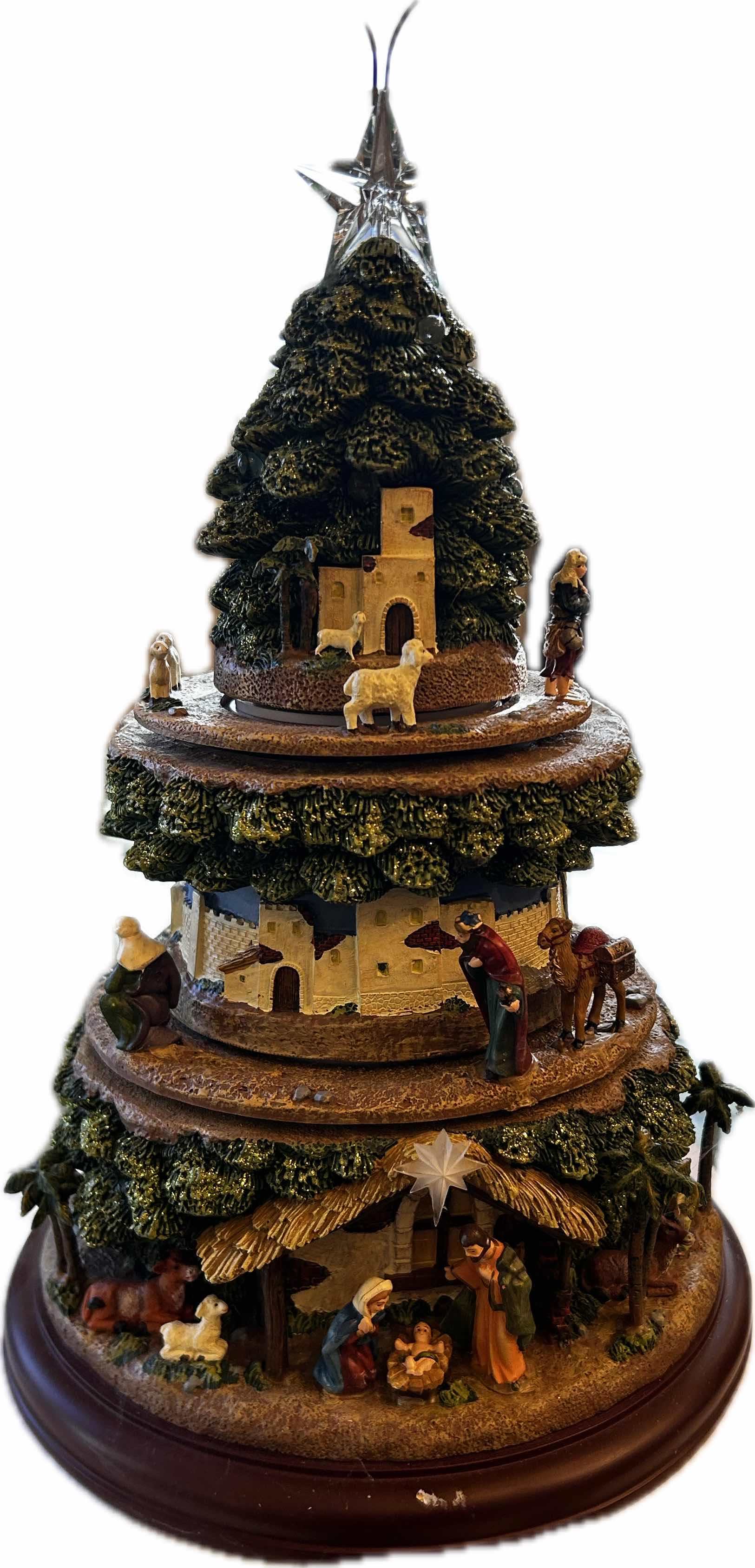 Photo 1 of no sound-----------nonfunctional -----------ROMAN MUSICAL NATIVITY TREE TRIPLE ROTATION H 16"
