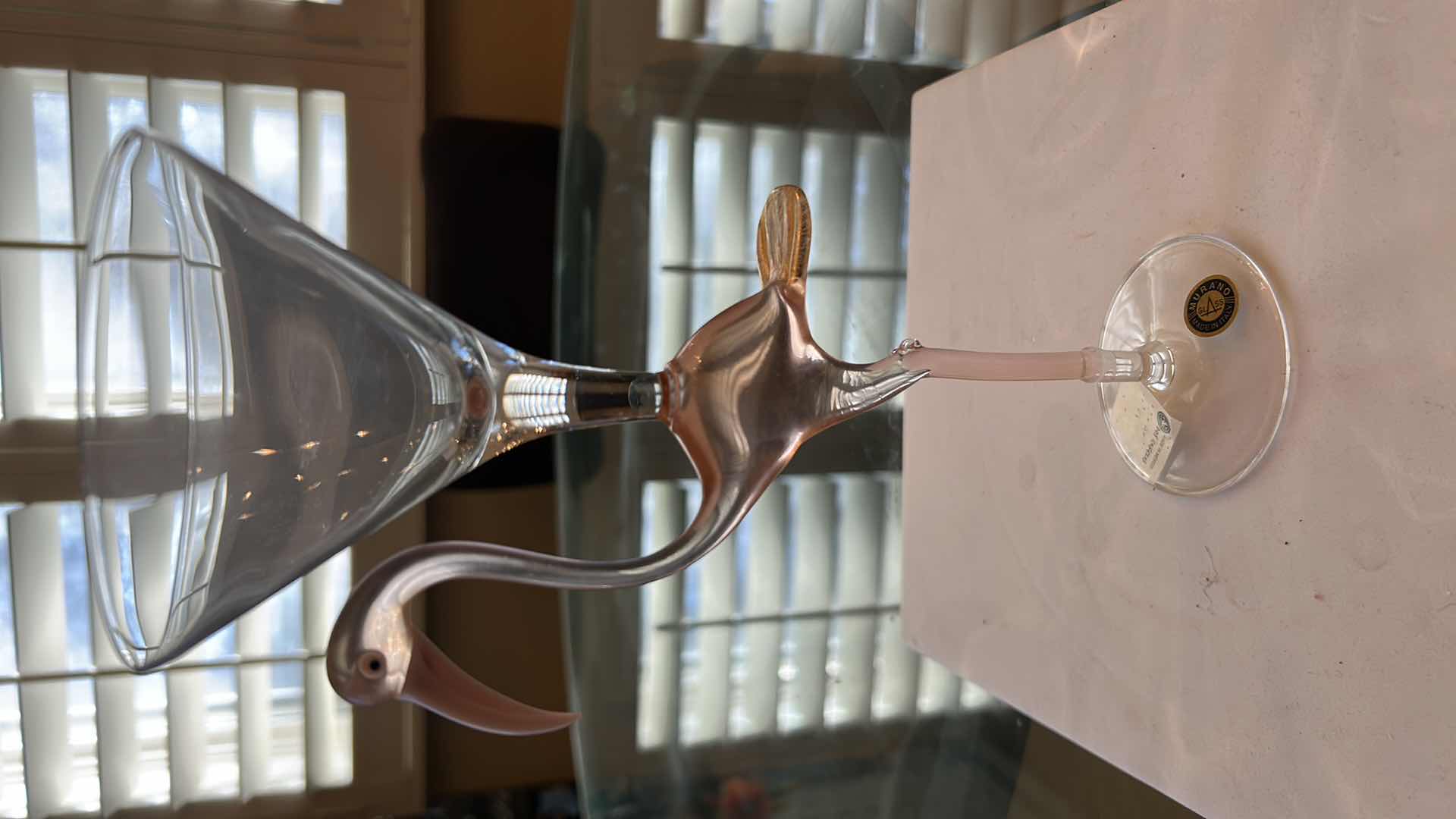 Photo 1 of 2-FLAMINGO STEM MARTINI GLASSES