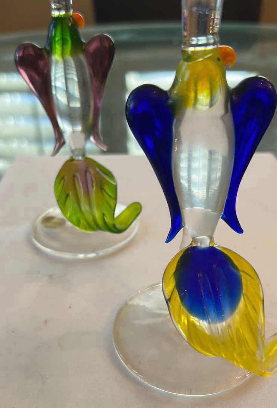 Photo 1 of 2-PARROT STEM MARTINI GLASSES