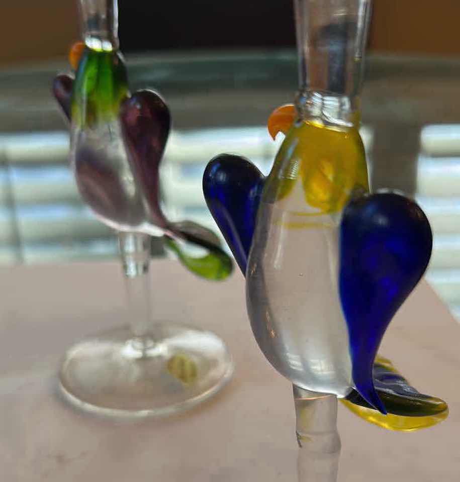 Photo 1 of 2-PARROT STEM MARTINI GLASSES
