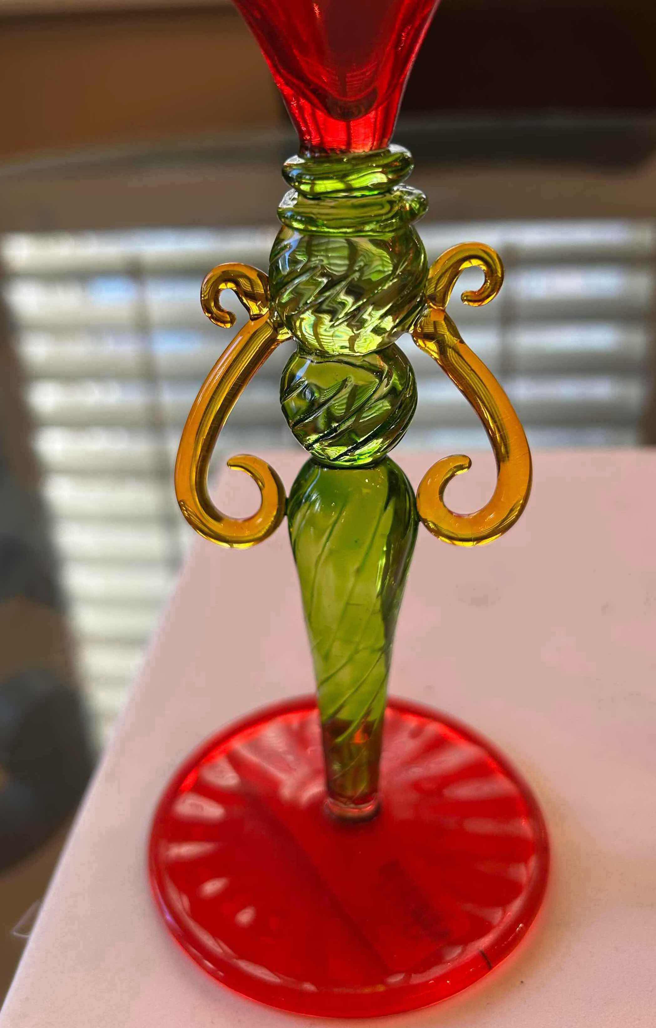 Photo 1 of 2- HAND BLOWN MURANO ART GLASS MARTINI GLASSES