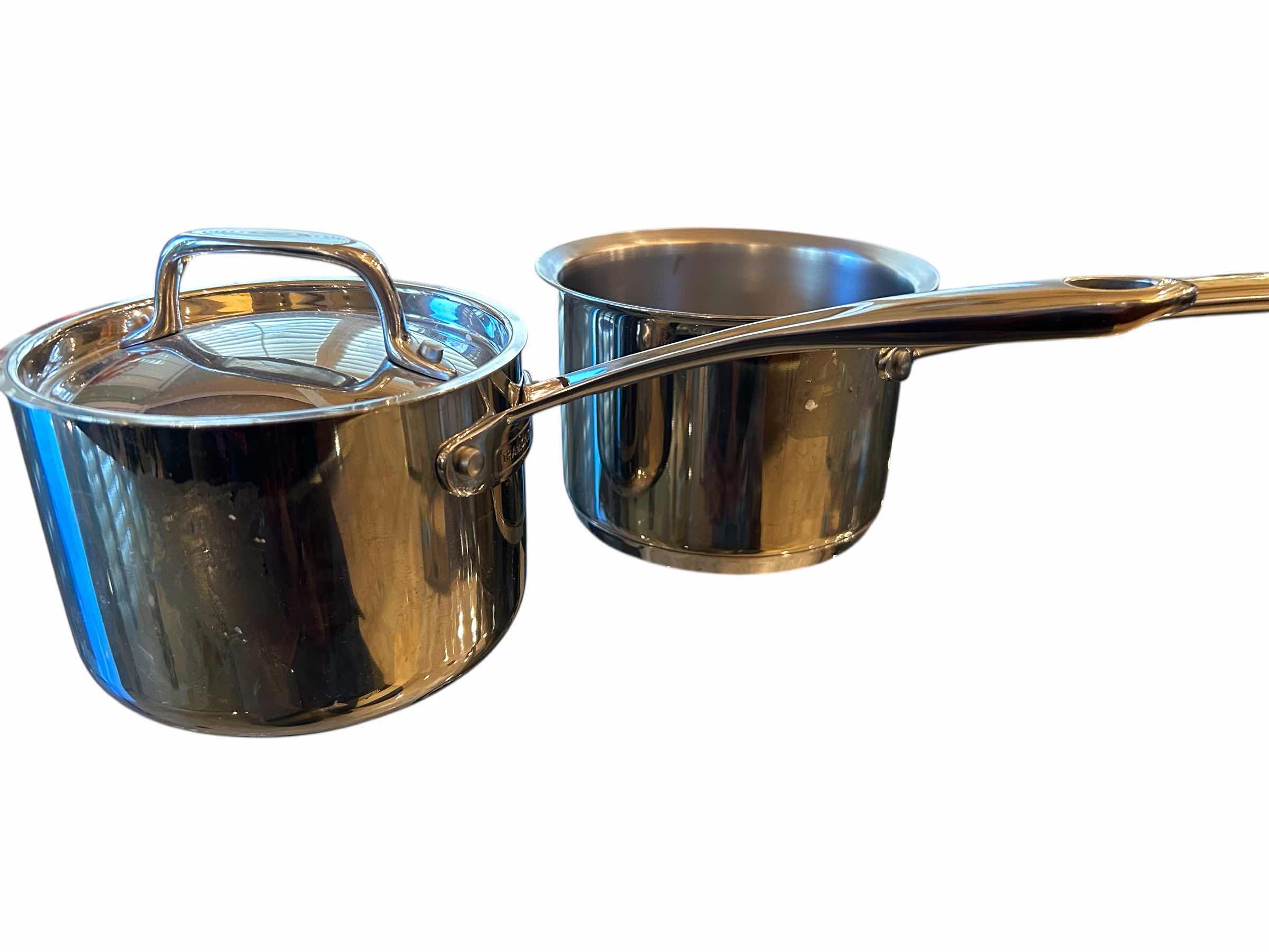 Photo 1 of 2 -TRAMONTINA STAINLESS STEEL SAUCE PANS W LIDS