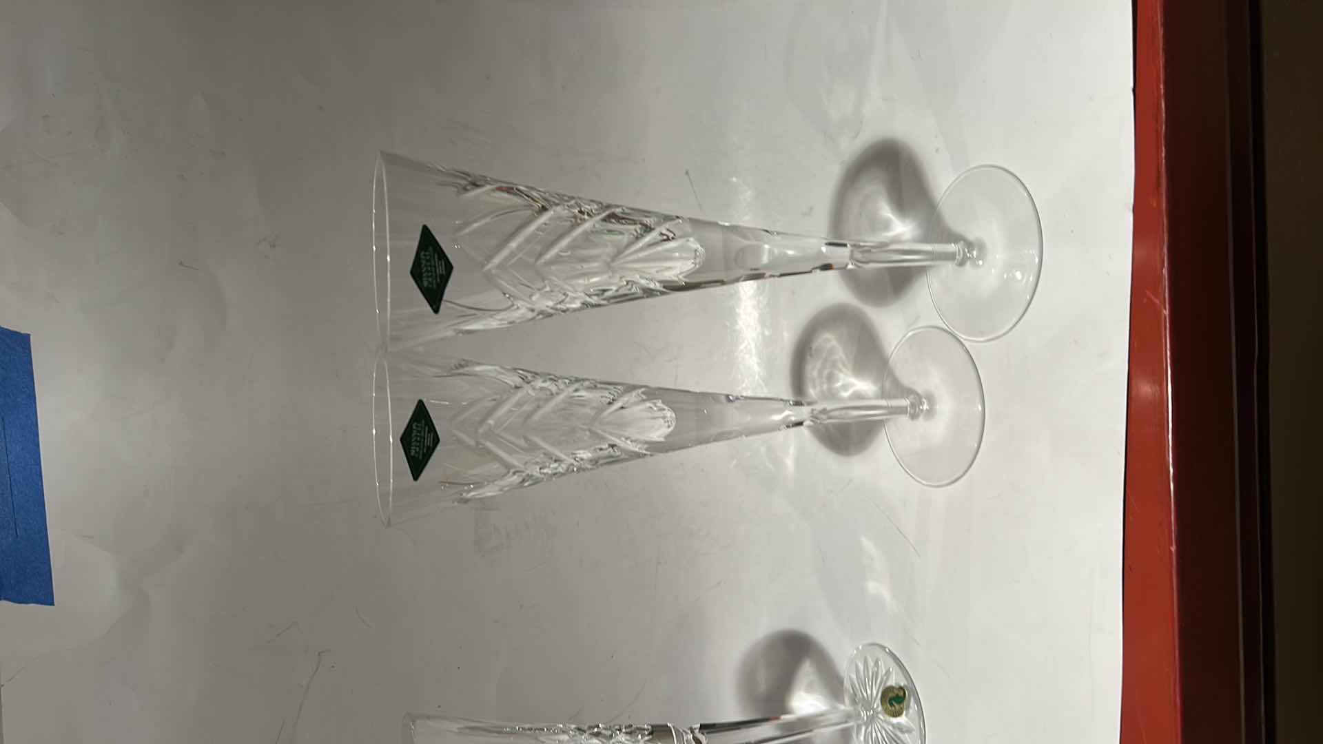 Photo 1 of 2 SHANNON CUT CRYSTAL FLUTE GLASSES