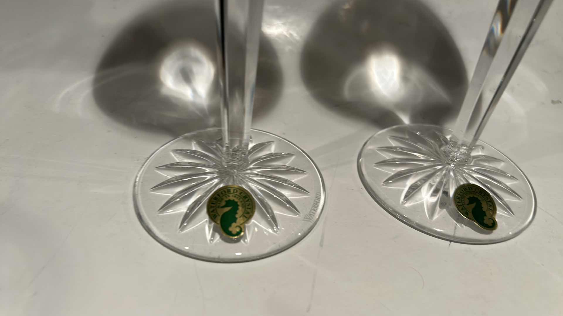 Photo 1 of 2 SHANNON CUT CRYSTAL FLUTE GLASSES