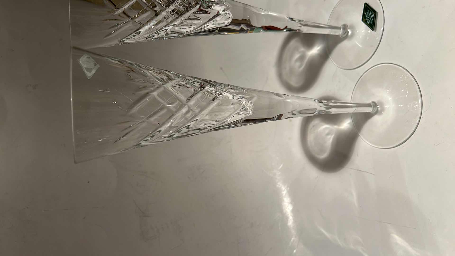 Photo 1 of 2 SHANNON CUT CRYSTAL FLUTE GLASSES