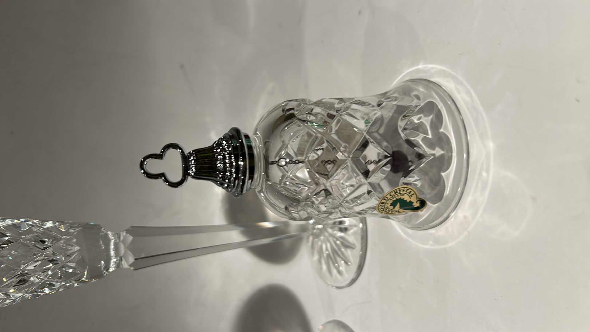 Photo 1 of 4 CRYSTAL PCS- CUT CRUSTAL FLUTE GLASSES, BELL AND WINE STOPPER