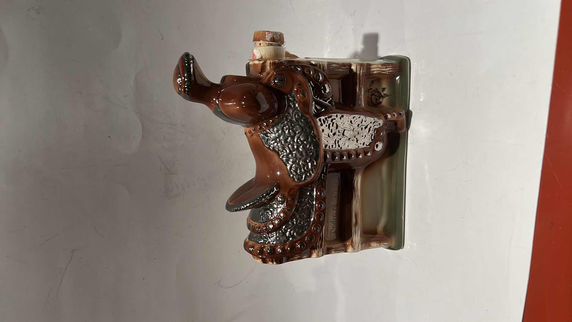 Photo 1 of VINTAGE 1972 EZRA BROOKS SADDLE DECANTER.