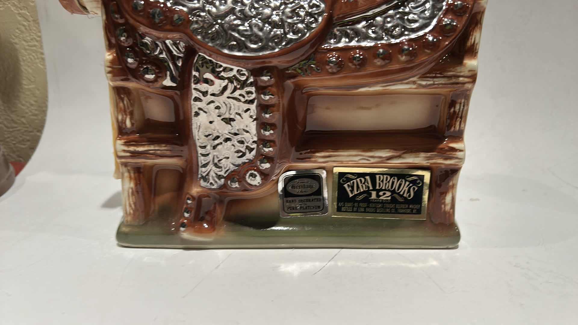Photo 1 of VINTAGE 1972 EZRA BROOKS SADDLE DECANTER.