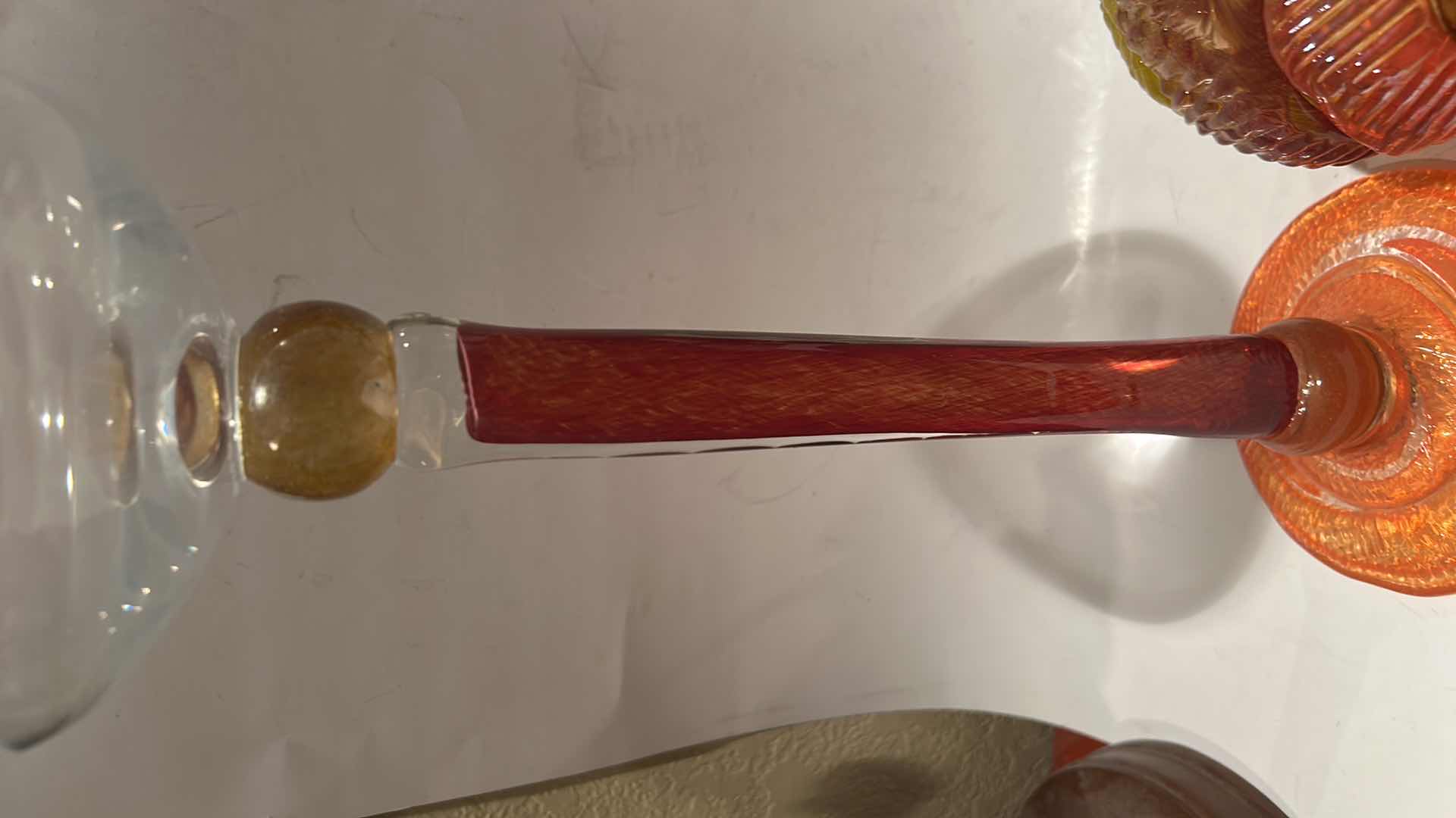 Photo 1 of 2 PC’S- HANDMADE IN CZECH REPUBLIC BY Z FUSION COLOR COLORED GLASS HOME DÉCOR  
13 1/2” &  5”