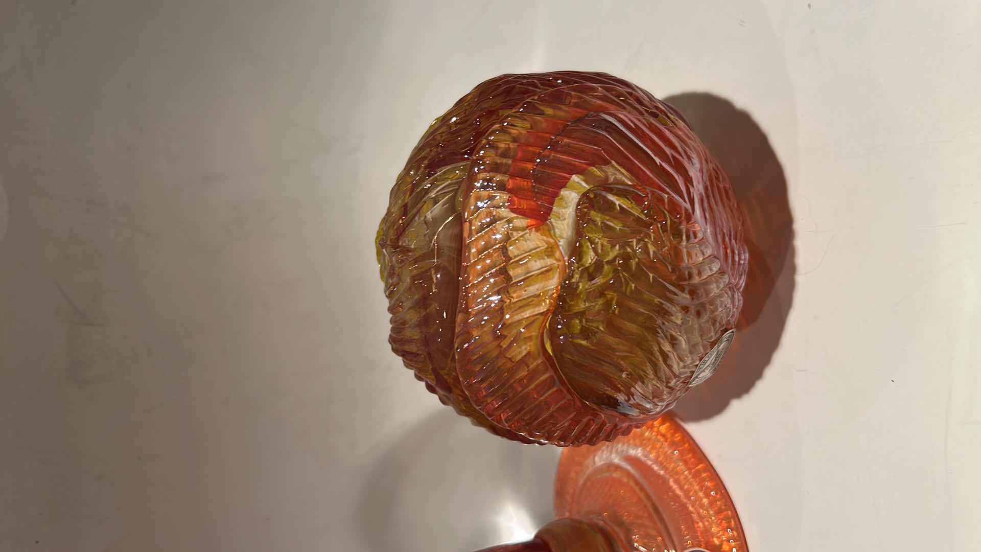 Photo 1 of 2 PC’S- HANDMADE IN CZECH REPUBLIC BY Z FUSION COLOR COLORED GLASS HOME DÉCOR  
13 1/2” &  5”