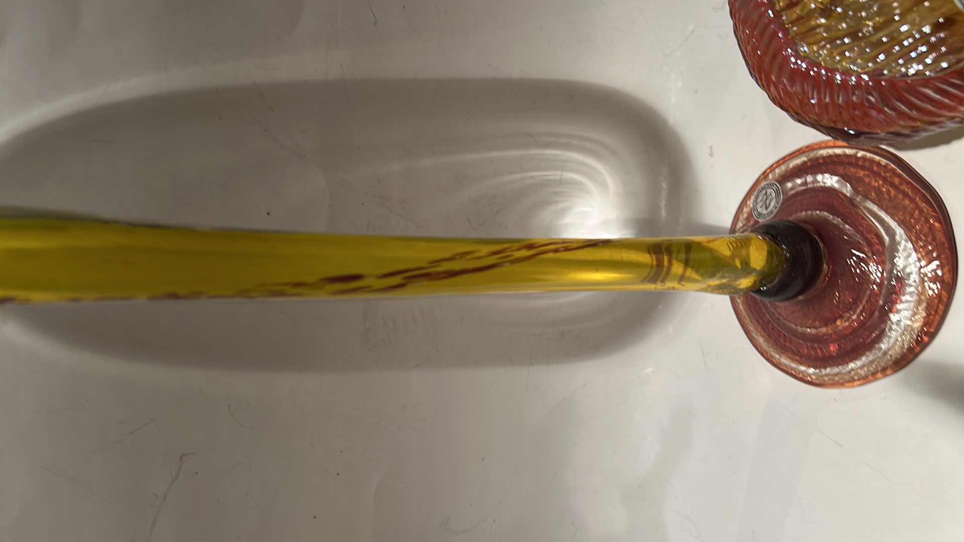 Photo 1 of 2 PC’S HANDMADE IN CZECH REPUBLIC BY Z FUSION COLOR COLORED GLASS HOME DÉCOR  18.25” & 5”