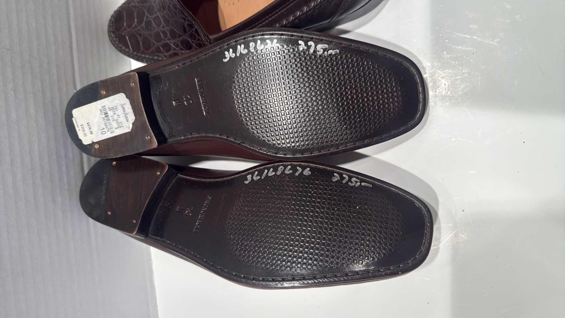Photo 1 of 2-PAIRS BROWN LEATHER DESIGNER MEN’S LOAFER SHOES (SIZE 10M)
