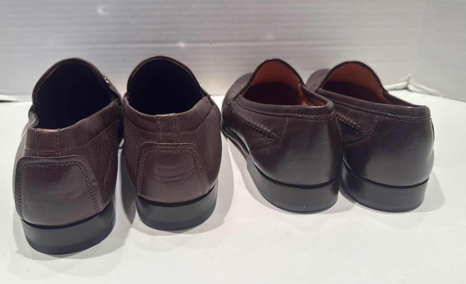 Photo 1 of 2-PAIRS BROWN LEATHER DESIGNER MEN’S LOAFER SHOES (SIZE 10M)