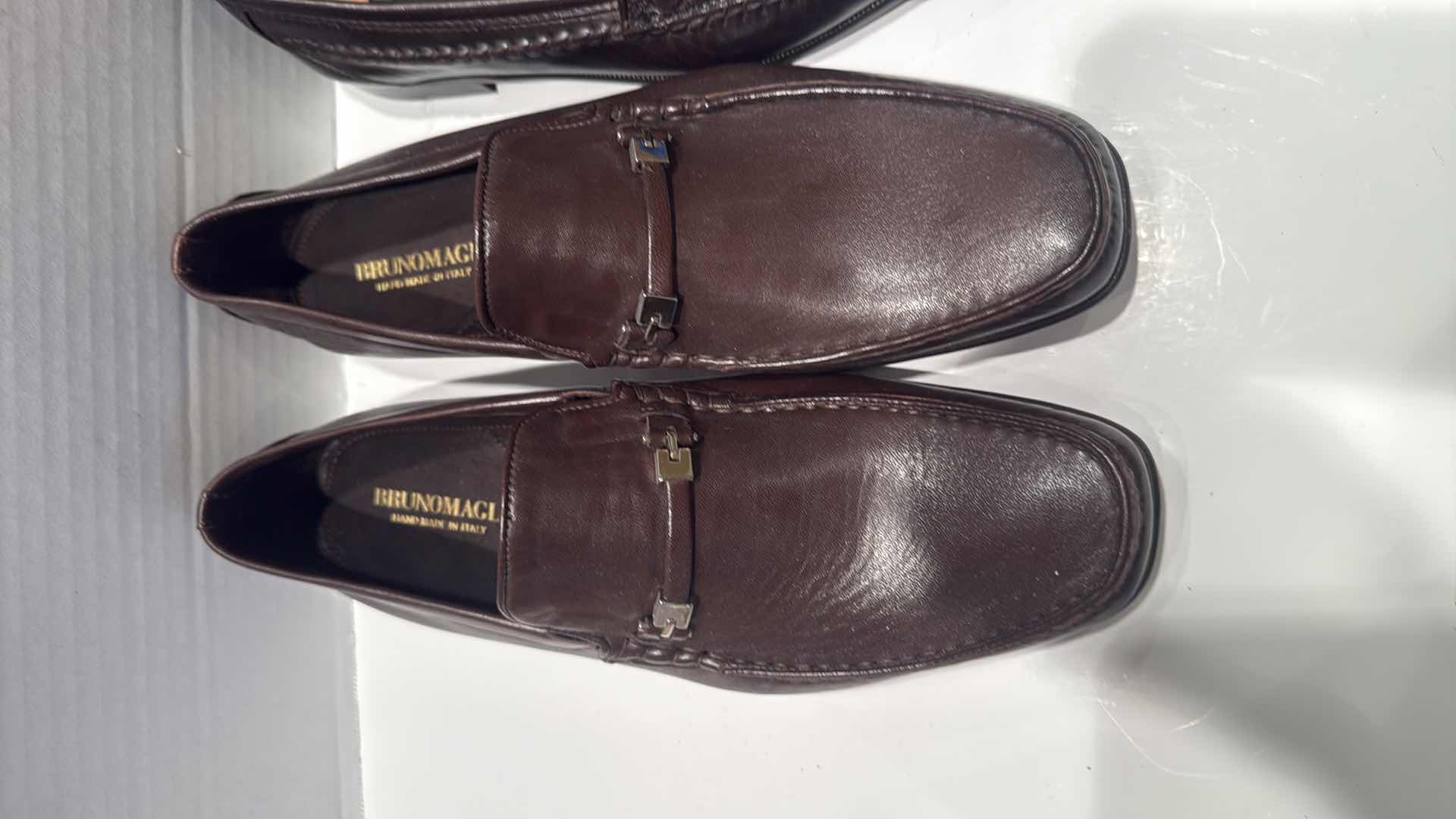 Photo 1 of 2-PAIRS BROWN LEATHER DESIGNER MEN’S LOAFER SHOES (SIZE 10M)