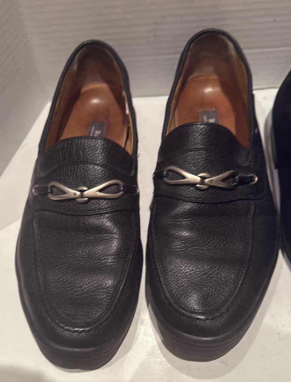 Photo 1 of 2-PAIRS BALLY DESIGNER MEN’S BLACK LOAFER SHOES (SIZE 9.5, 10)
