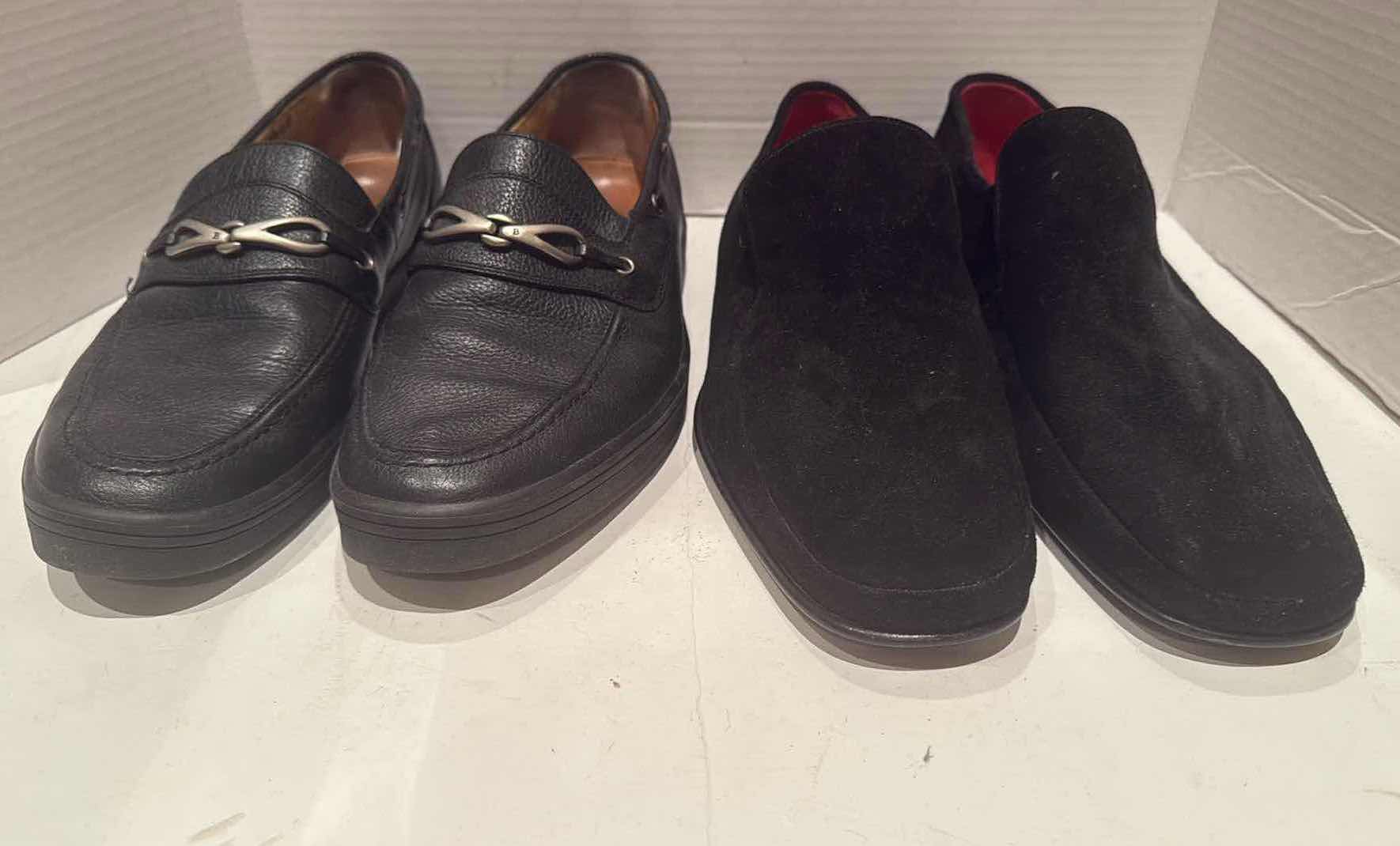 Photo 1 of 2-PAIRS BALLY DESIGNER MEN’S BLACK LOAFER SHOES (SIZE 9.5, 10)