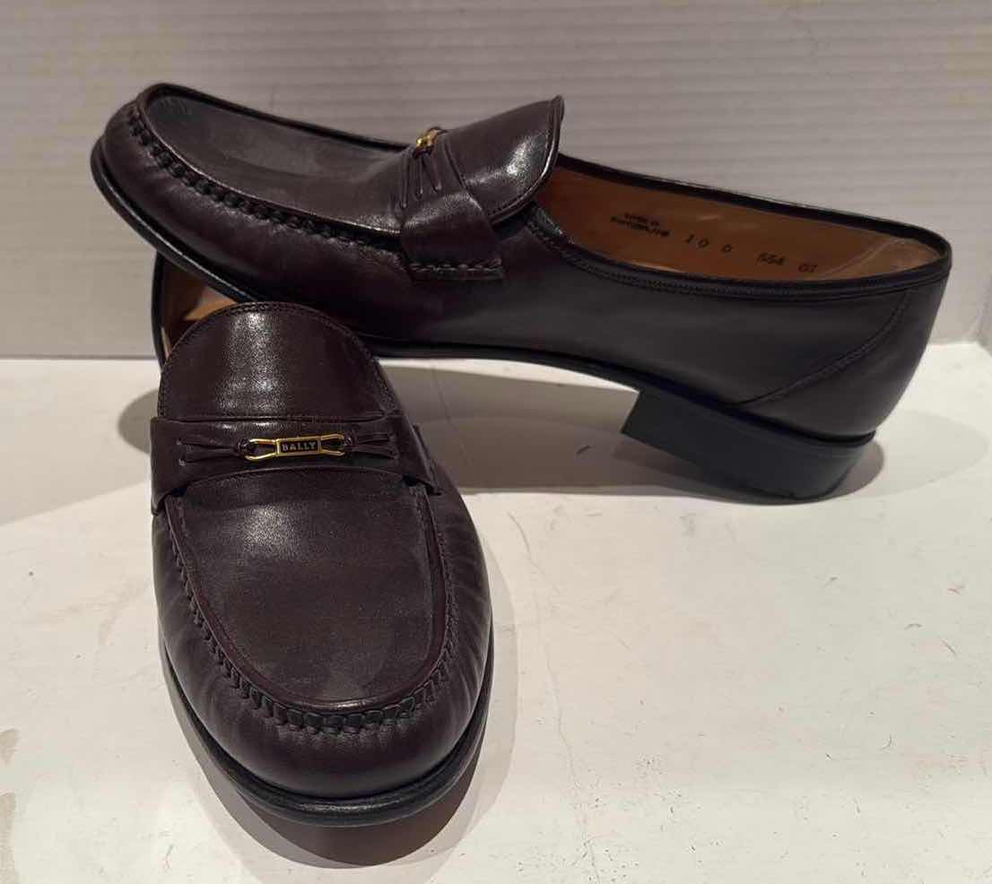 Photo 1 of 2-PAIRS BALLY MEN’S DESIGNER LEATHER LOAFER SHOES (SIZE 10)