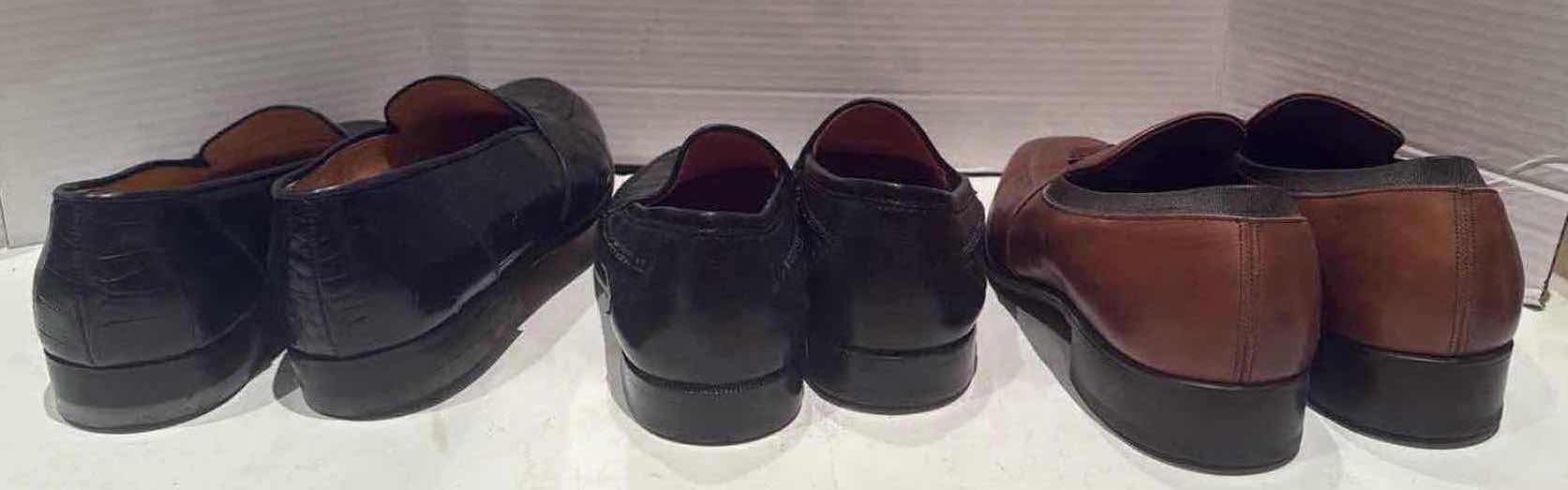 Photo 1 of 4-PAIRS MEN’S DESIGNER LEATHER LOAFER SHOES (SIZE 10-10.5)