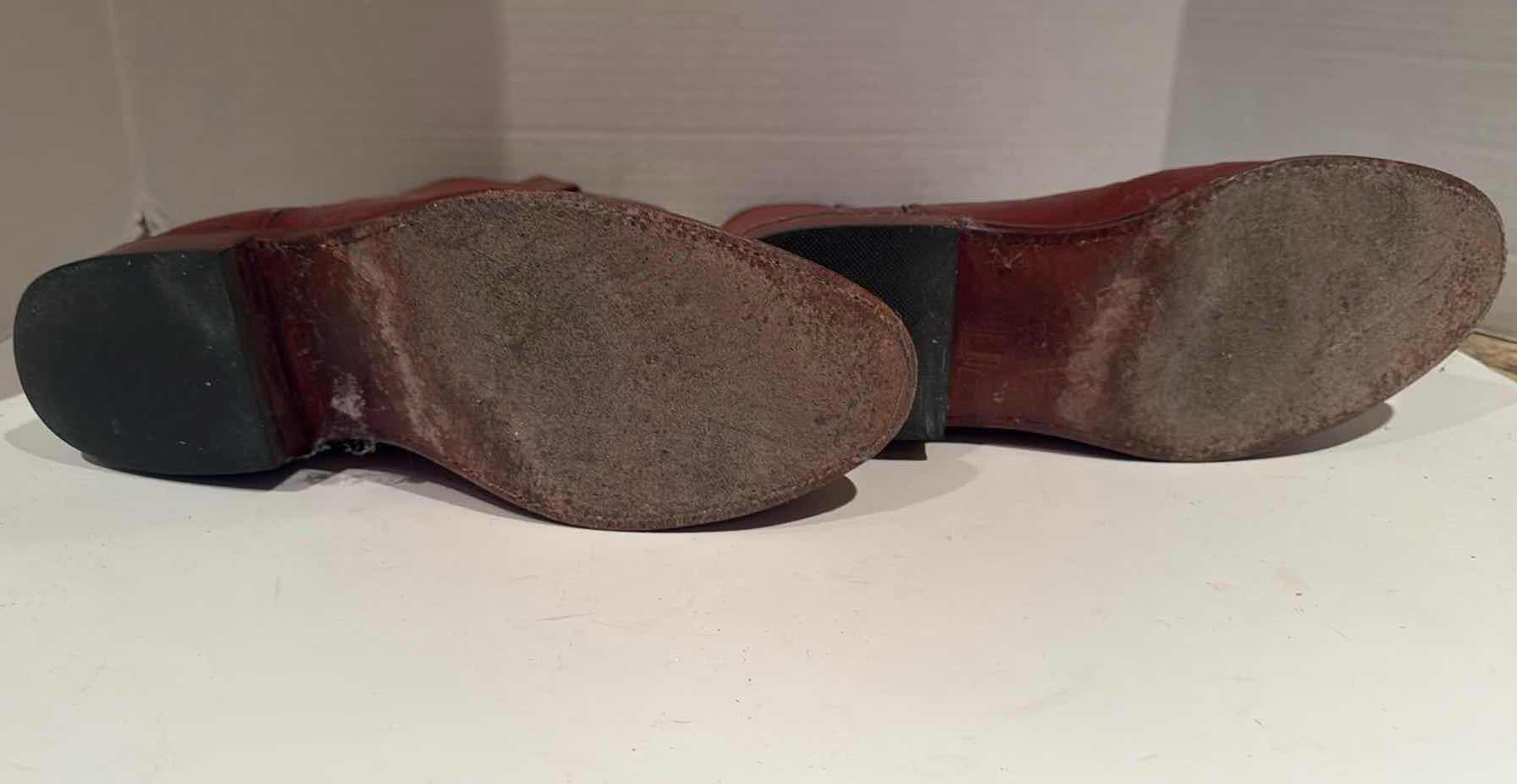 Photo 1 of LUCCHESE CLASSICS HAND-MADE BURNT ORANGE LEATHER SKIN MEN’S COWBOY BOOTS (SIZE 10)