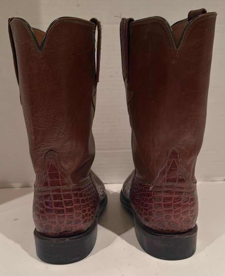 Photo 1 of LUCCHESE CLASSICS HAND-MADE BROWN LEATHER SKIN MEN’S COWBOY BOOTS (SIZE 10)
