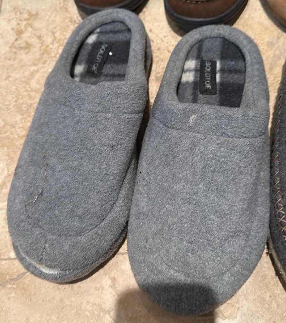 Photo 1 of 4-PAIRS MEN’S HOUSE SHOES (SIZE APPROX. 9-10.5)